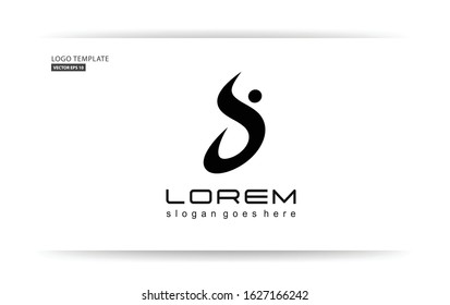 professional logo template. the concept of the letter S logo, the shape of a people.