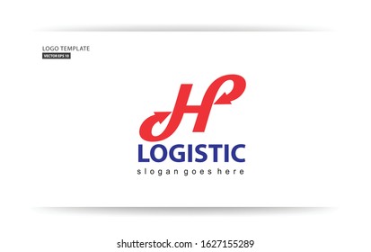 professional logo template. concept letters H logo. with the up and down arrow symbols, the philosophy of fast delivery. for company logo shipping service, etc.
