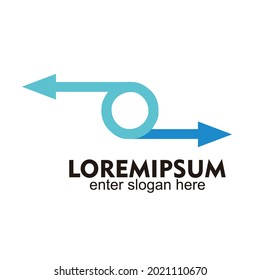 professional logo template. the letter O symbol, with an arrow. various concepts, protection. eps 10 vector.