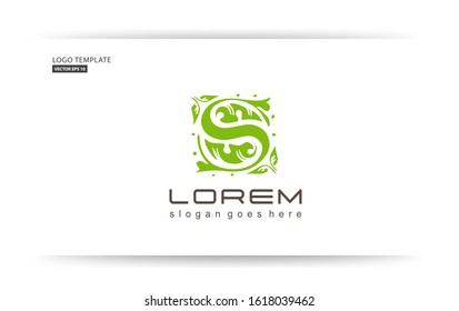 professional logo template. natural logo with the concept of the letter R. typography of letters with shades of green leaves. vector eps 10.