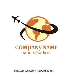 Plantilla de logotipo profesional, con el símbolo de plano. Con líneas que definen el viaje. Adecuado para empresas de viajes