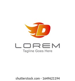 professional logo template. Simple logo of the fire symbol and the letters D. vector eps 10.