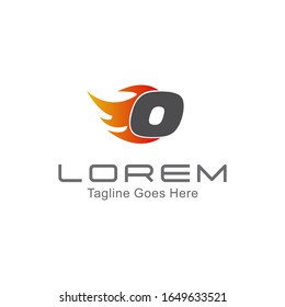 professional logo template. Simple logo of the fire symbol and the letter O. vector eps 10.