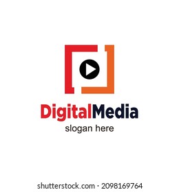 plantilla de logotipo profesional. Logo simple o icono de medios, fuego y juego. vector eps 10.