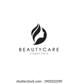 professional logo template. skin care logos or for salons, women's facial silhouettes. vector eps 10.