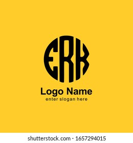 professional logo template. the three initials form a circle logo. ERK letters with typographic style, for business logos, etc. vector eps 10