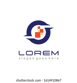 Professional logo templates, digital logos, in the form of the letter O, or circle. for digital companies. vector eps 10.