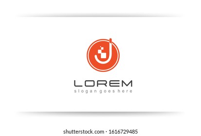Professional logo templates, digital logos, in the form of the letter J, or circle. for digital companies. vector eps 10.