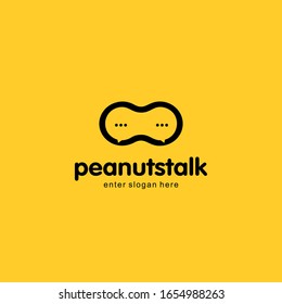 professional Logo templates. Peanut logo & chat icon, talk or two way communication. for smart phone application logos, Business or educational consulting, etc. eps vector 10.