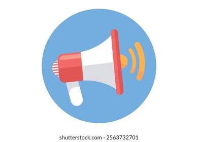 Professional Loudspeaker Megaphone Vector Illustration for Business Launches, Loudspeaker icon, Megaphone sign, Announcement symbol, Communication device, Megaphone vector, Sound, Announcement