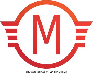 Professional M letters logo design vector images. M Hi-Speed Meter logo design template icon. M Digital meter logo design  orang color circle icon. OM Meter logo vector PNG images .