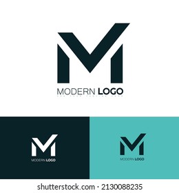 Professional M MV VM Logo. Modern initial M letter Logo Template.