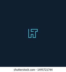 Professional made HT Logo vector icon template with minimal features
