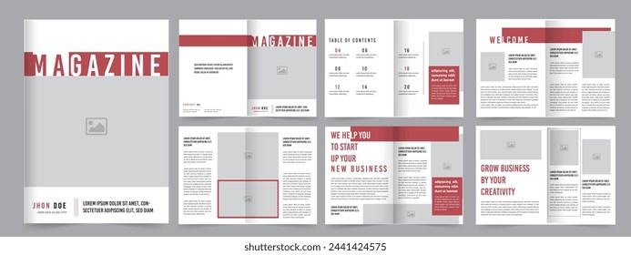 Professional Magazine Template, Modern Fashion and Lifestyle Magazine Template Layout