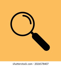 Professional magnifying glass on a beautiful yellow background