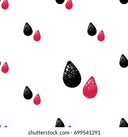 Professional makeup artist background. Vector seamless pattern with beautyblender. Black fashion illustration on white backdrop. Hand drawn art in watercolor style.