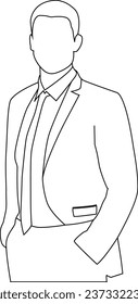 professional male character line art.