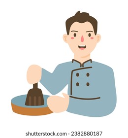 professional male chef characters illustration