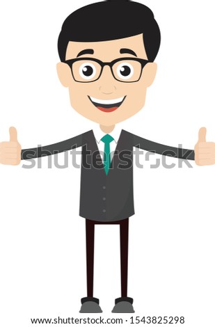 Professional Male - Double Thumbs Up Vector