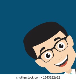 Professional Male - Empty Space with Head in Corner