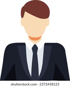 professional man in black suit with orange tie