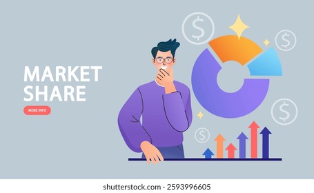 A professional man celebrates business success with a profit chart, symbolizing growth, investment returns, and strategic progress toward goals. 