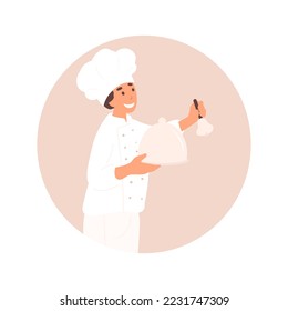 Professional man chef, Restaurant team concept. People various profession, cartoon characters.Flat vector illustration isolated on white background