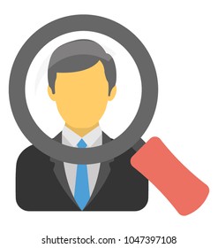 
Professional man under magnifier concept of talent hunt
