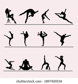 professional man and woman exercise icons