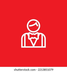 Icono de gestor profesional, burla de recurso gráfico en el lugar de trabajo, ilustración vectorial.
