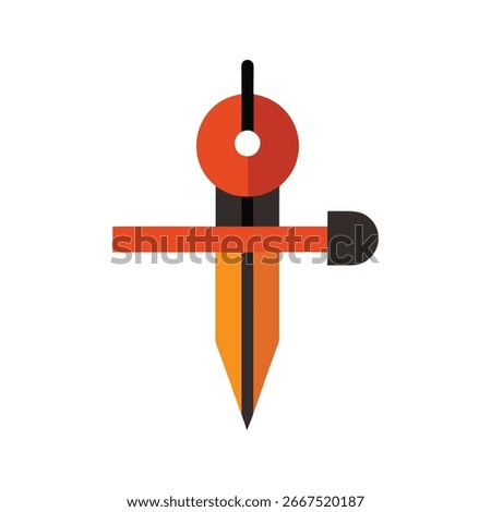 Professional marking gauge artwork ideal for woodworking carpentry measuring and precision design visuals Vector illustration on white background.