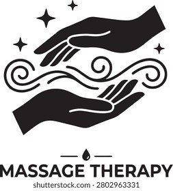 Professional Massage Therapy Relaxation Hands Vector Icon