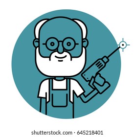 Professional mater with a drill .eps10 