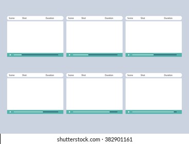 Professional of media video player HD 1920 x 1080 16:9 storyboard template is convenience to present the storyline to client. A4 design of paper ratio is easy to fit for print out.