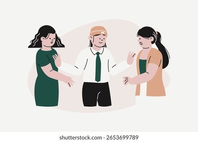 Professional Mediating Dispute to Achieve Conflict Resolution Illustration