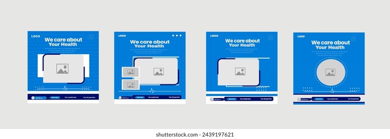 Professional medical healthcare service social media post template design