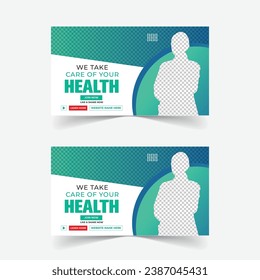 Professional Medical Healthcare Services web banner thumbnail, and video thumbnail design.