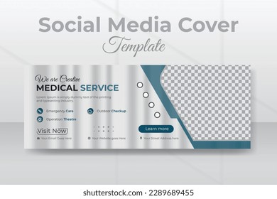 Professional medical healthcare social media Facebook cover design or Instagram web banner template