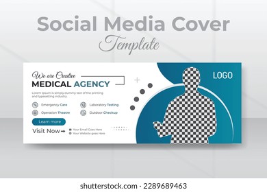 Professional medical healthcare social media Facebook cover design or Instagram web banner template