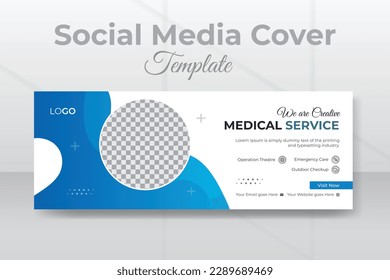 Professional medical healthcare social media Facebook cover design or Instagram web banner template