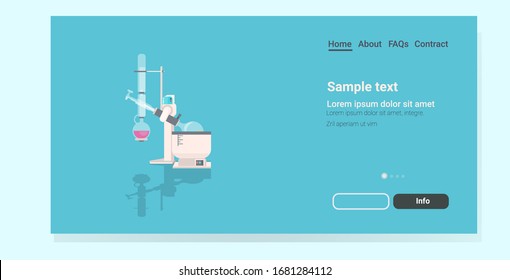 professional medical laboratory analyzer machine glass test tube scientific research equipment biology science education concept horizontal copy space vector illustration