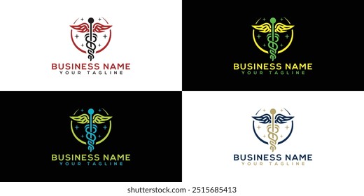 Professional Medical Logo Design with Caduceus Symbol for Healthcare, Wellness, and Medical Branding | Modern and Minimalist Healthcare Logo for Clinics, Hospitals, and Medical Practices