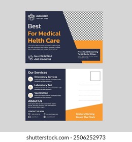 Diseño de postal médica de Profesional para marketing de atención médica. Diseño moderno y limpio con espacio personalizable. Ideal para promover servicios, consejos de salud o recordatorios de citas".

