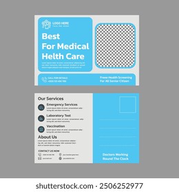 Diseño de postal médica de Profesional para marketing de atención médica. Diseño moderno y limpio con espacio personalizable. Ideal para promover servicios, consejos de salud o recordatorios de citas".

