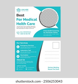 Professional medical postcard design for healthcare marketing. Modern, clean layout with customizable space. Ideal for promoting services, health tips, or appointment reminders."

 - Powered by Shutterstock - Get 15% off with code: PIKWIZARD15
