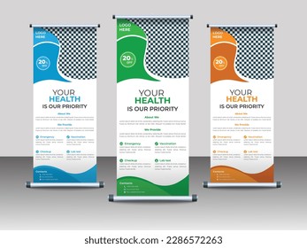 Professional Medical Roll Up Banner Design Template