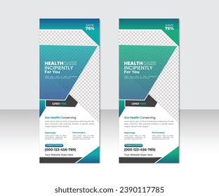 Professional Medical Roll Up Banner Design Template, health care and medical roll up design.