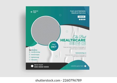 Professional medical social media post and healthcare poster for hospital clinic.