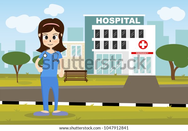 The \
professional medical team for health life concept with cartoon,\
anime and background  - vector illustration Eps\
10.