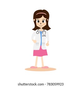 The  professional medical team isolated on white background with copy space for health life concept with cartoon, anime and background  - vector illustration Eps 10.